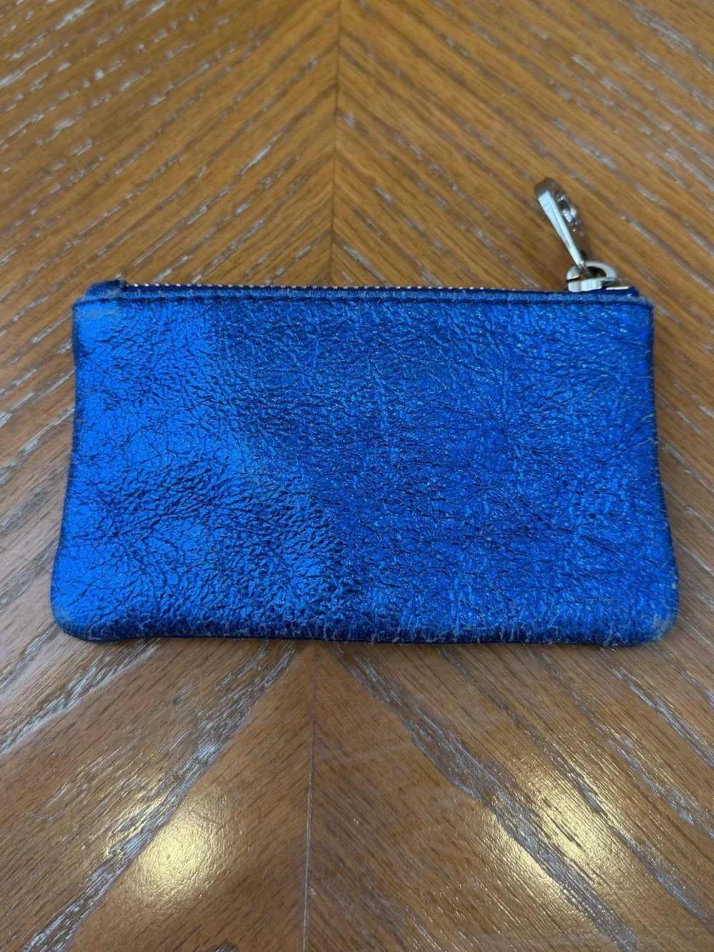Marc by Marc Jacobs Electric Blue Metallic Coin Purse Pouch Wallet - Picture 7 of 16